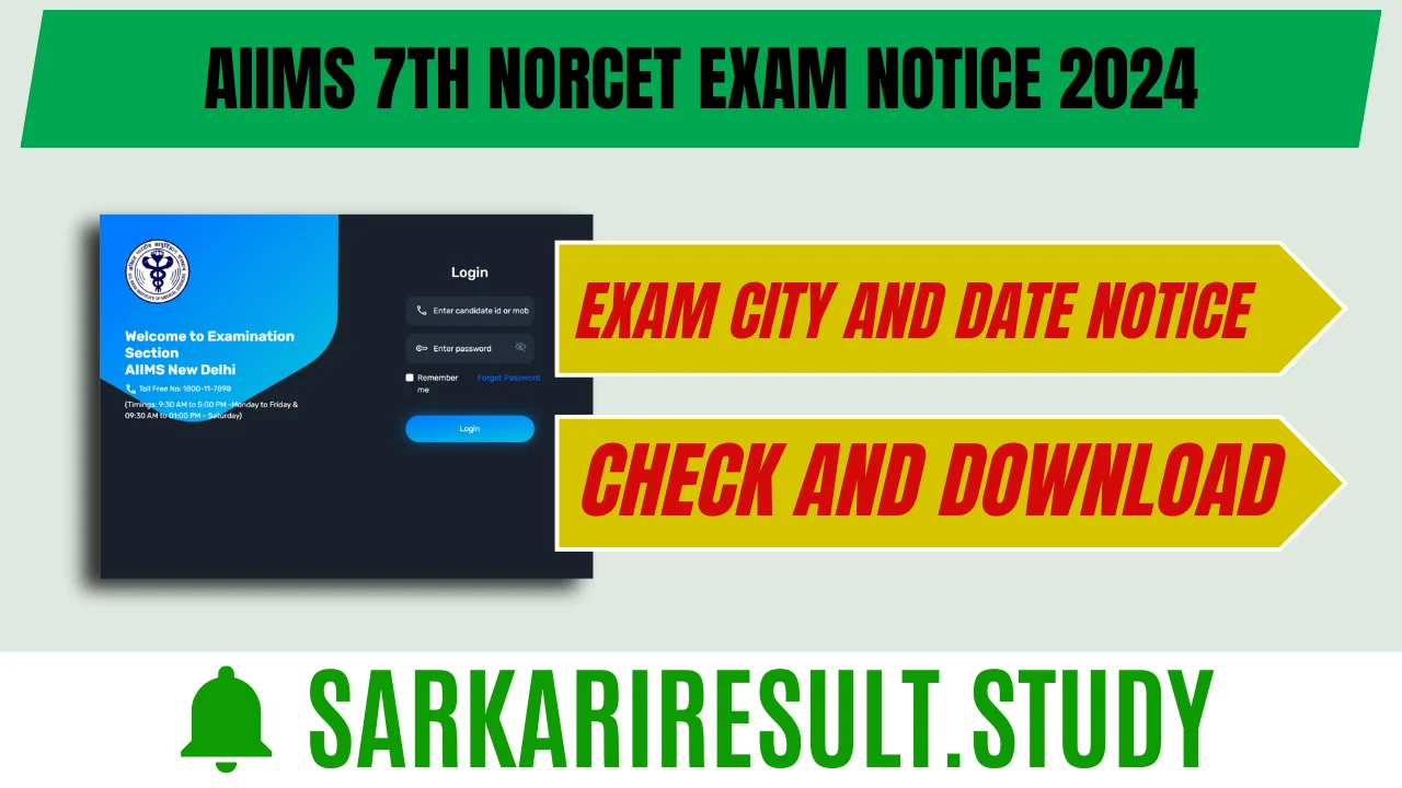 AIIMS 7th NORCET Exam Notice 2024