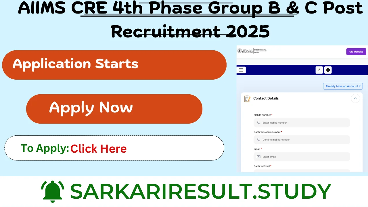 AIIMS CRE 4th Phase Group B & C Post Recruitment 2025