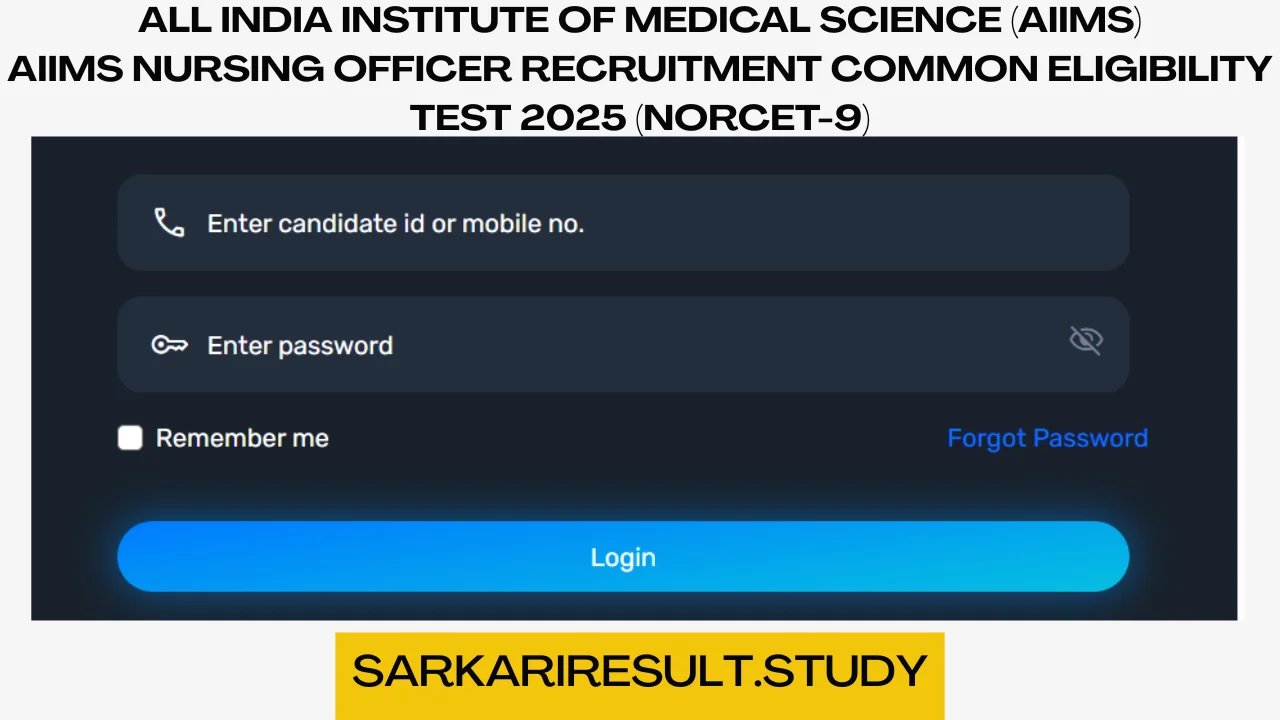 AIIMS Nursing Officer Recruitment Common Eligibility Test 2025 (NORCET-9)