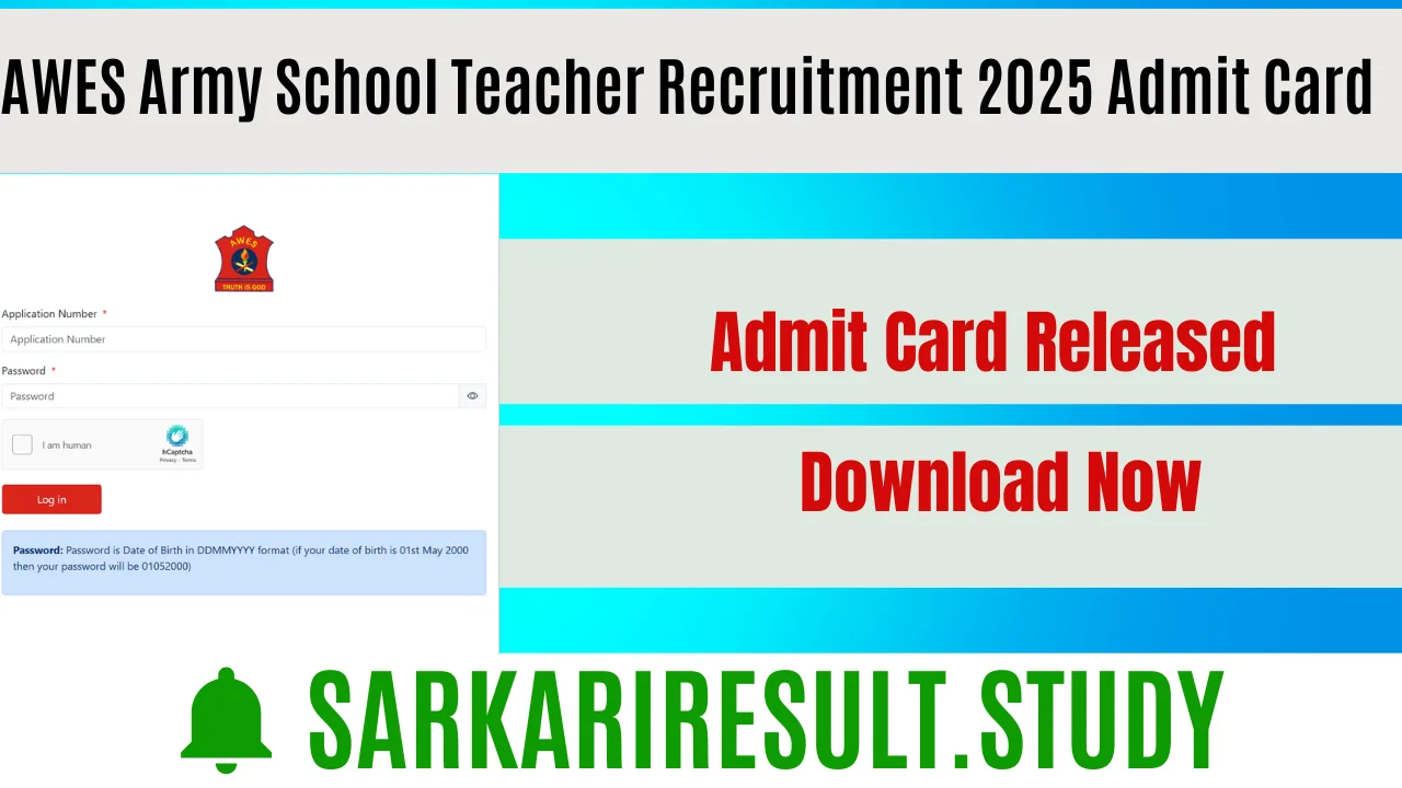 AWES TGT, PGT, PRT Recruitment 2025 Admit Card 