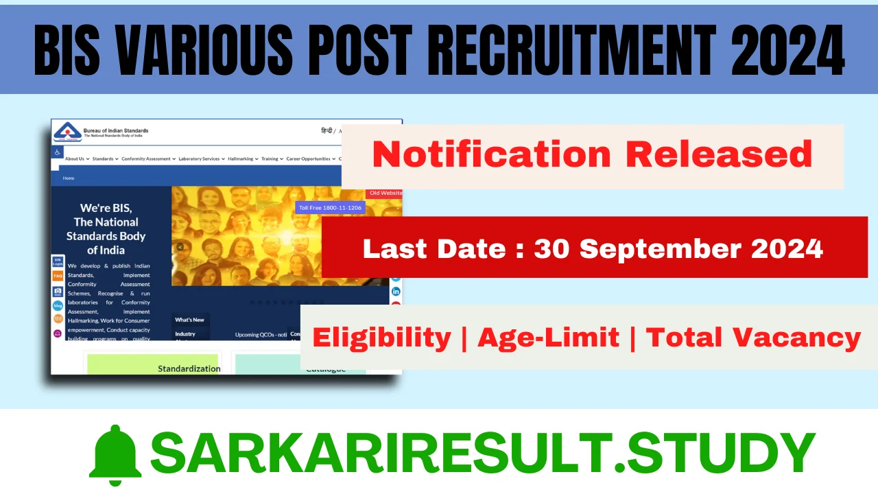 BIS Various Post Recruitment 2024