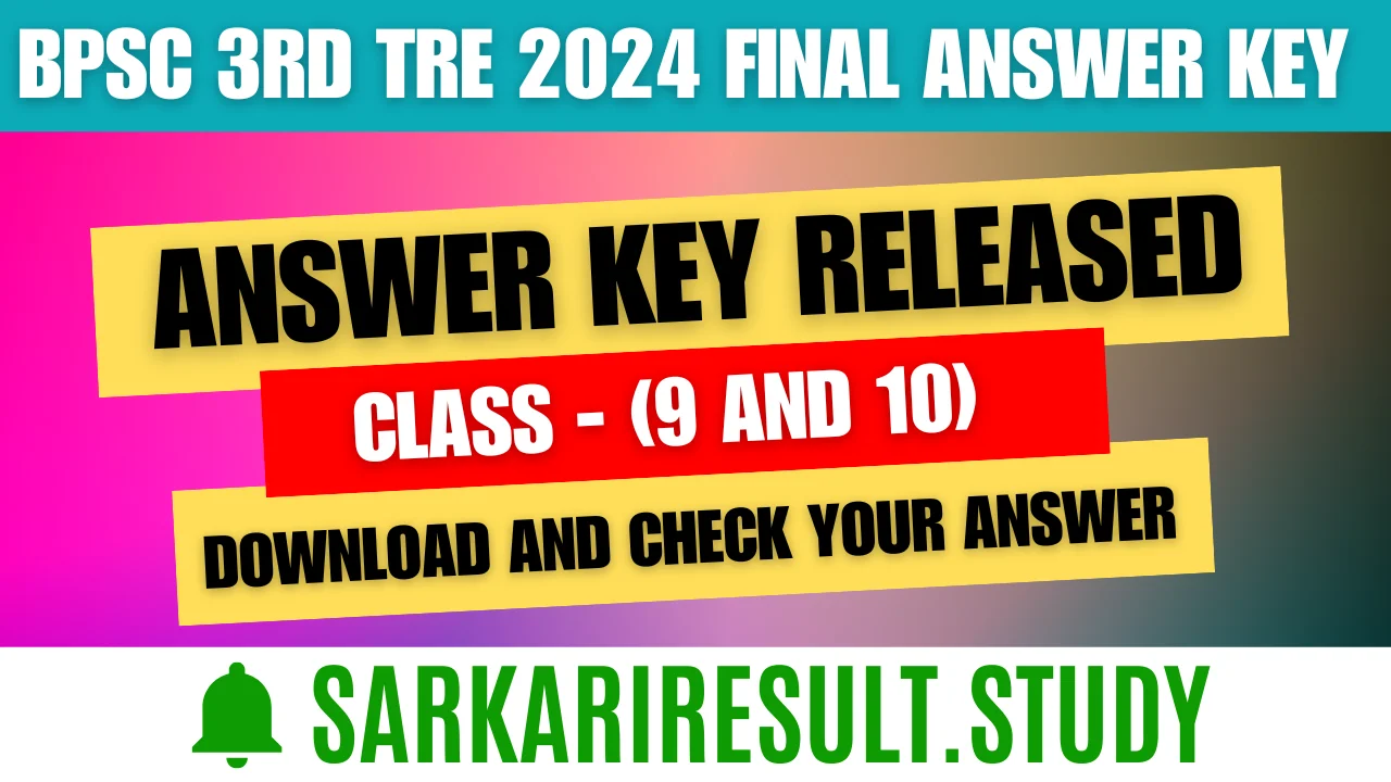 BPSC 3rd TRE 2024 Final Answer Key