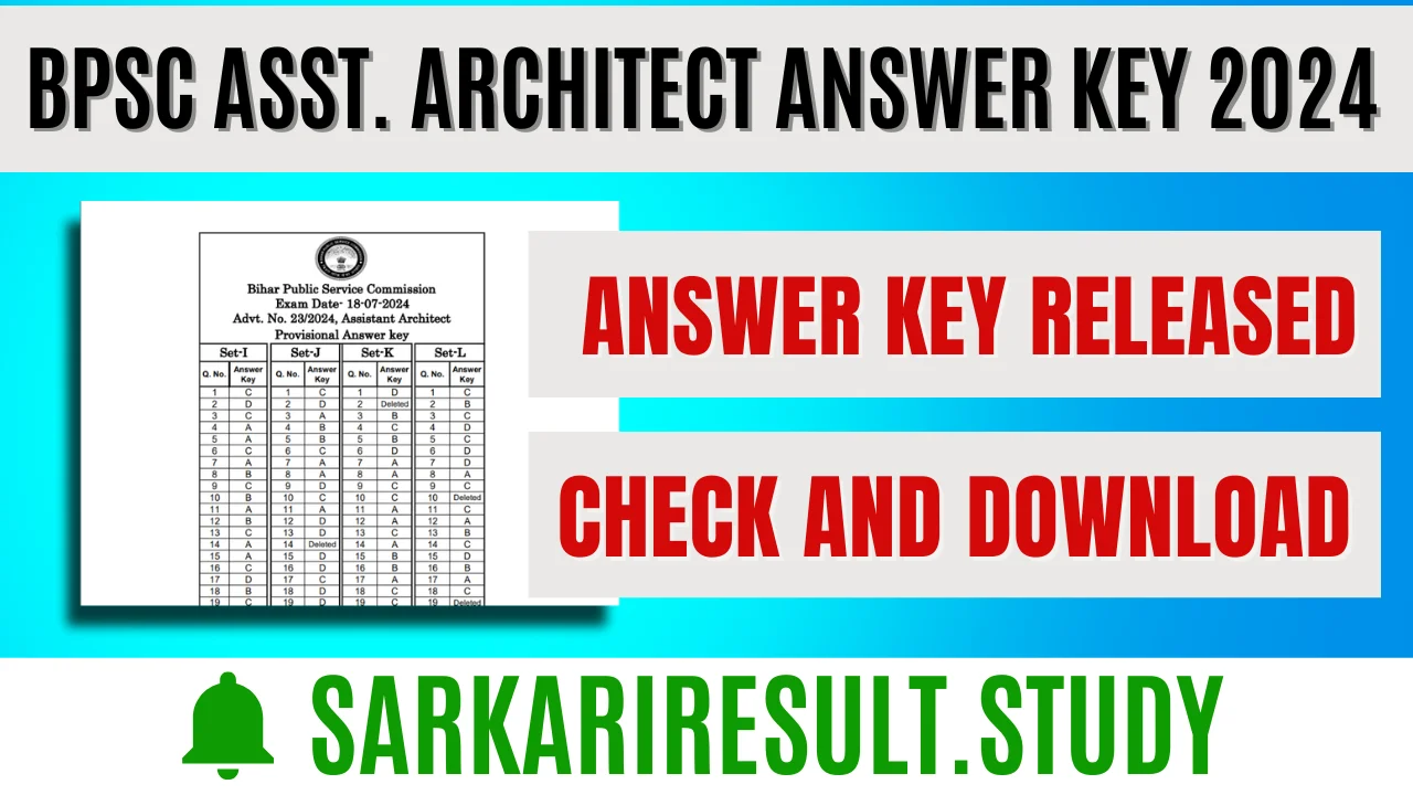 BPSC Asst. Architect Answer Key 2024