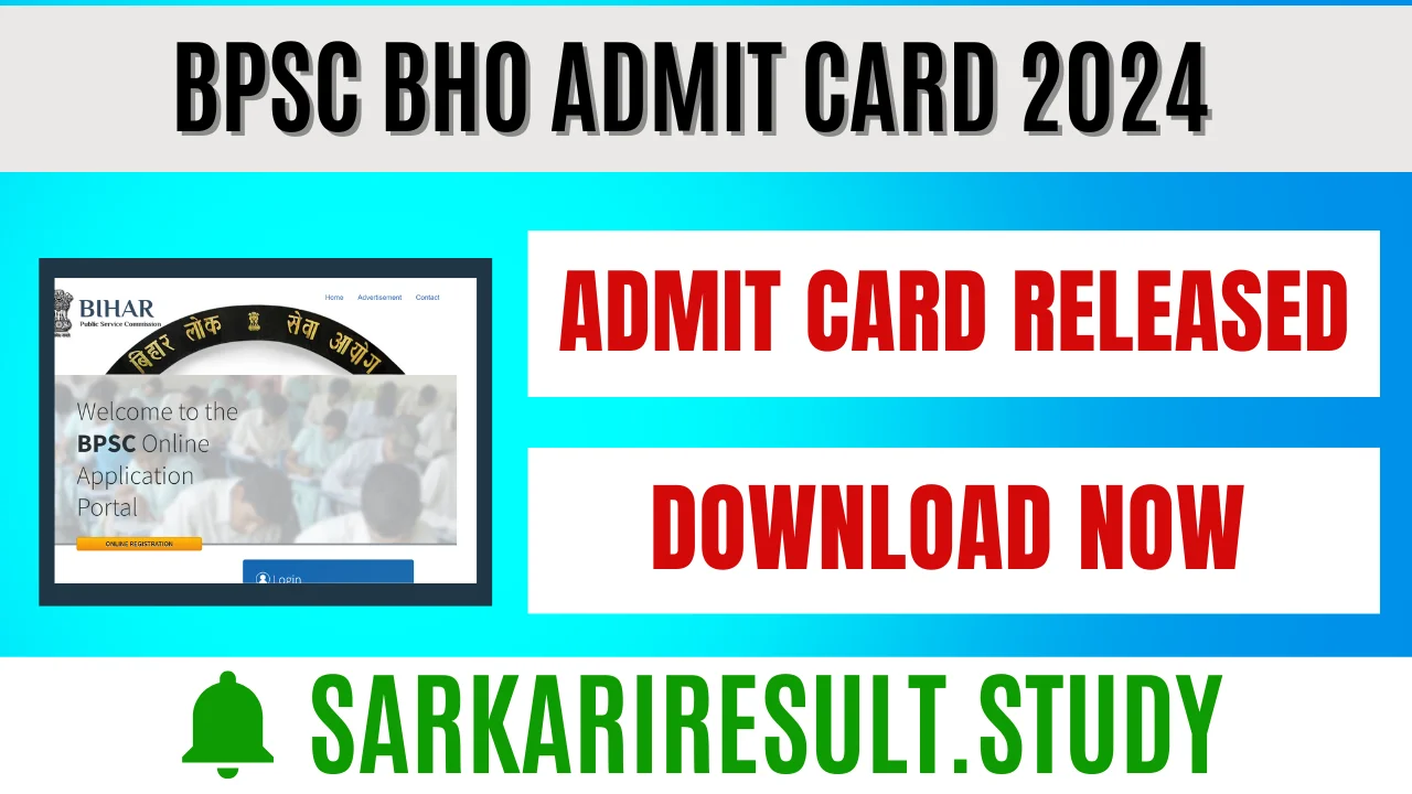 BPSC BHO Admit Card 2024