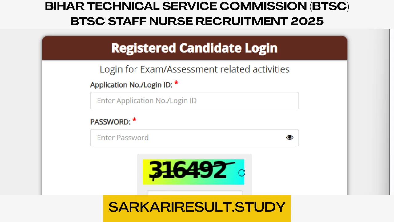 BTSC Staff Nurse Recruitment 2025 Admit Card 