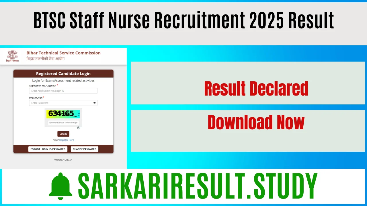 BTSC Staff Nurse Recruitment 2025 Result