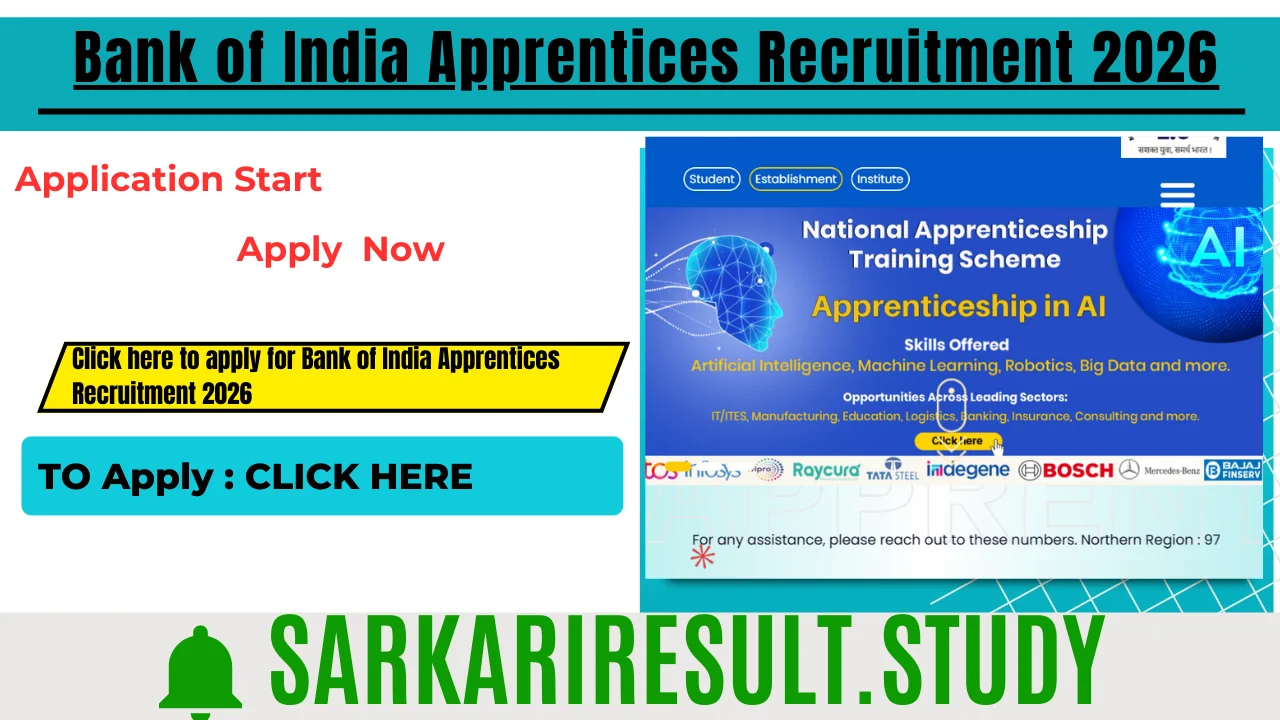 Bank of India Apprentices Recruitment 2026