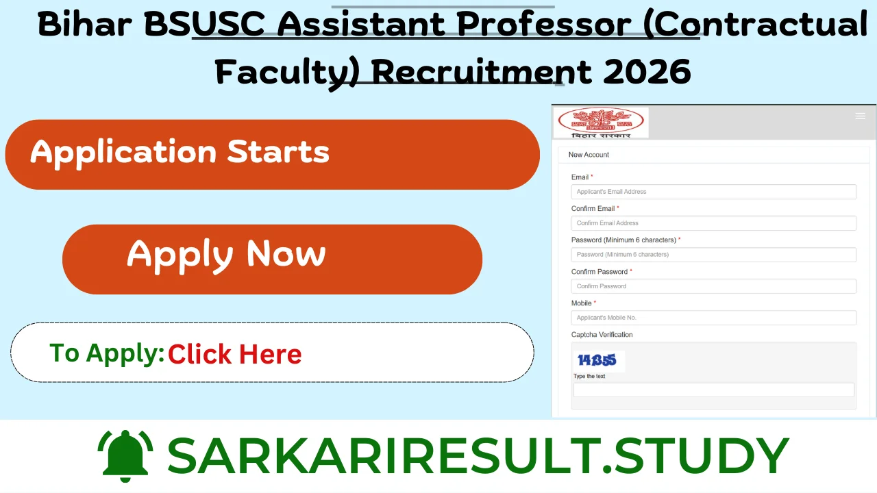 Bihar BSUSC Assistant Professor Recruitment 2026