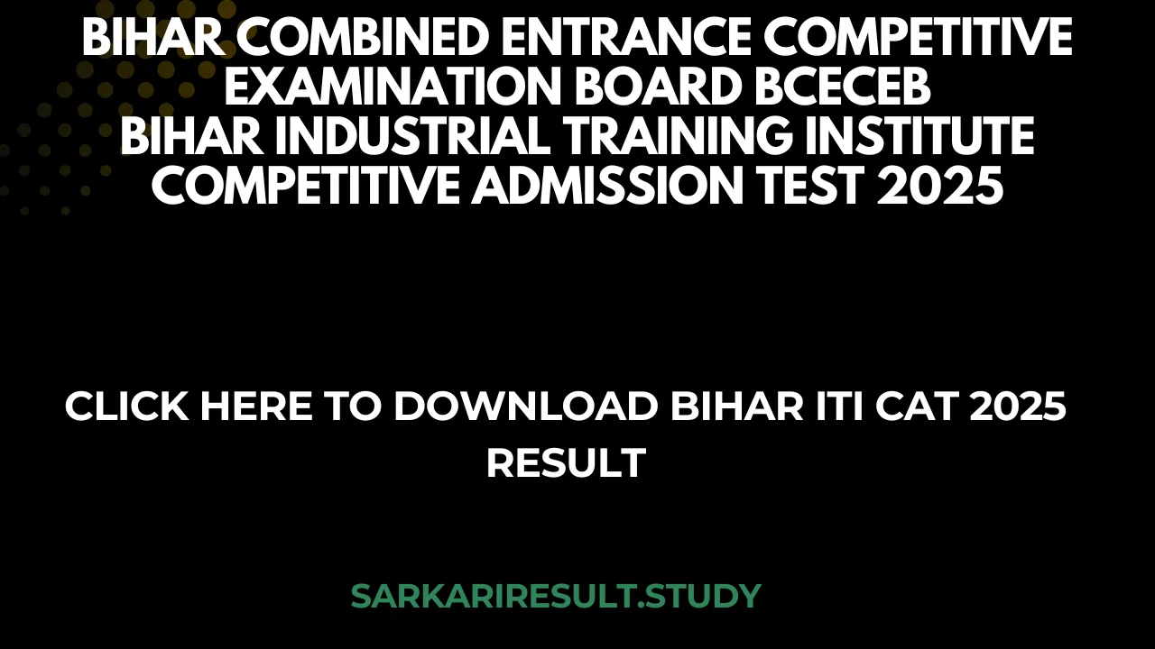 Bihar ITI CAT 2025 Result