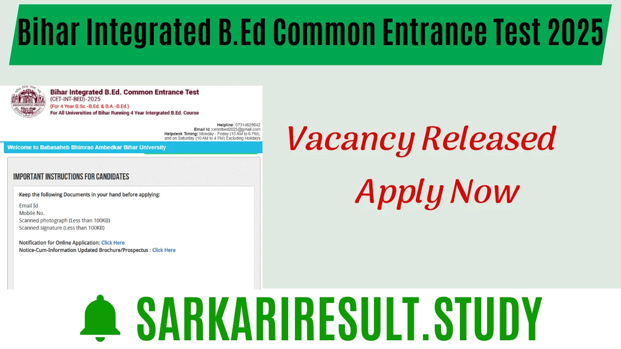 Bihar 4-Year BEd CET 2025