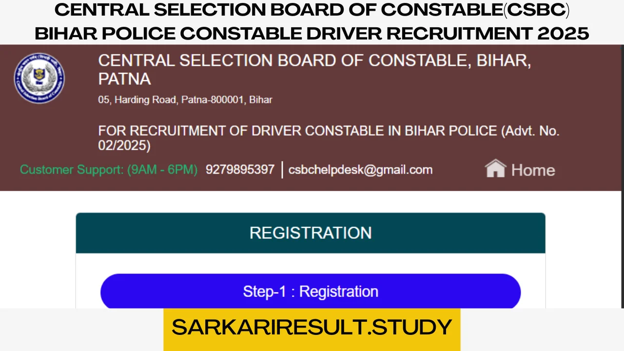 Bihar Police Constable Driver Recruitment 2025