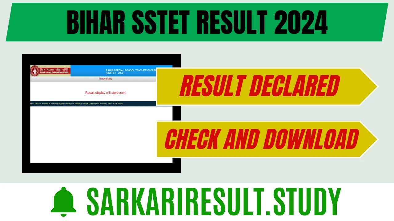 Bihar SSTET Result 2024