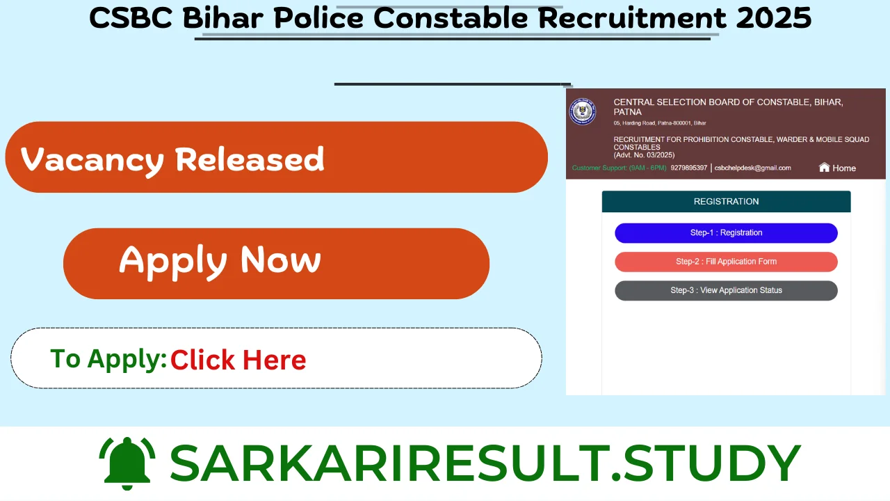 CSBC Bihar Police Constable Recruitment 2025
