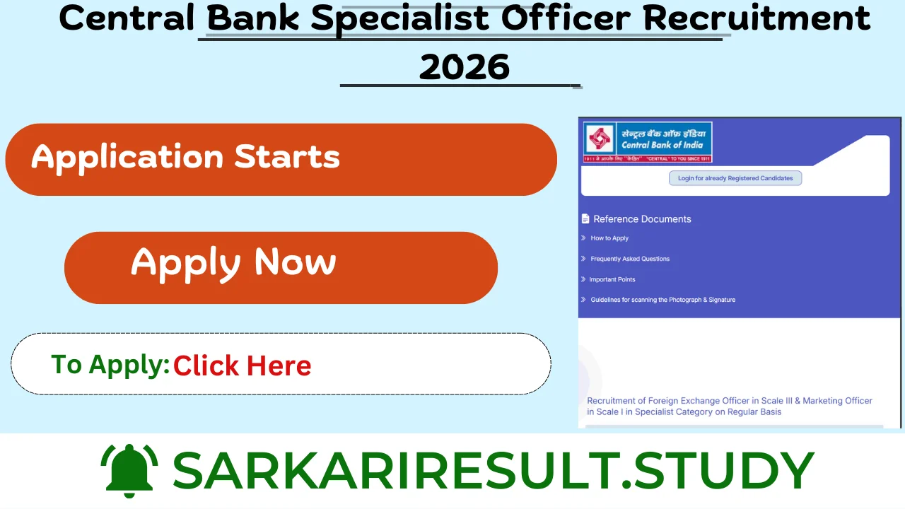 Central Bank Specialist Officer Recruitment 2026