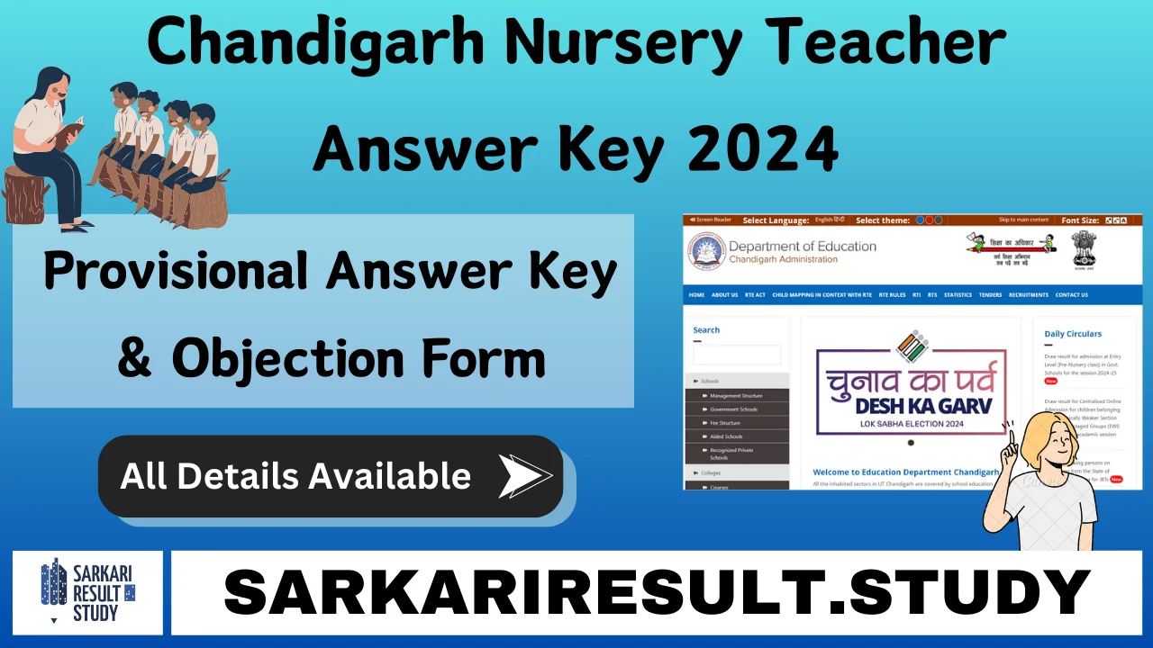 Chandigarh Nursery Teacher Answer Key 2024