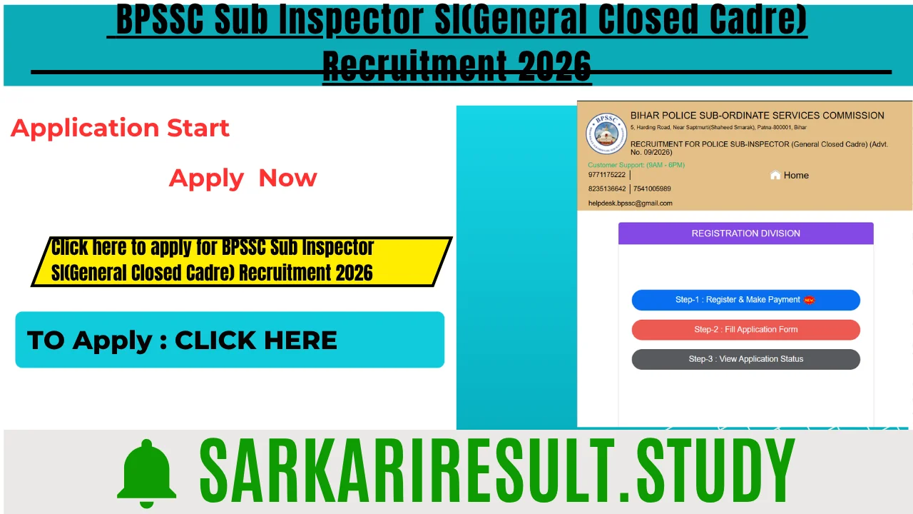  BPSSC Sub Inspector SI Recruitment 2026