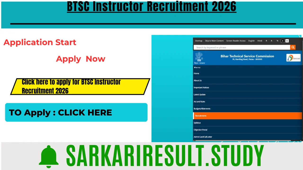 BTSC Instructor Recruitment 2026
