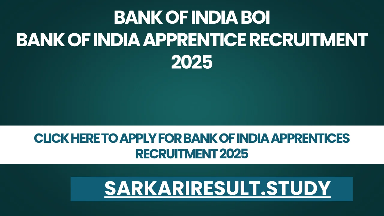 Bank of India Apprentices Recruitment 2025