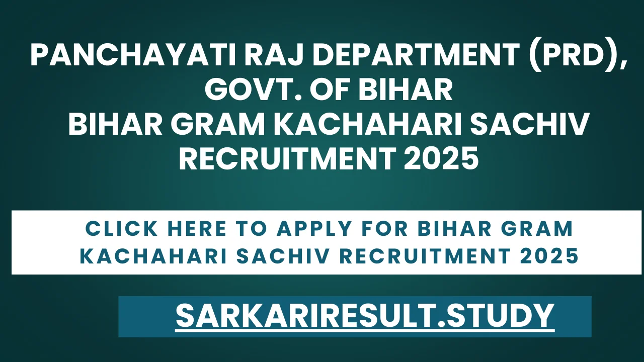 Bihar Gram Kachahari Sachiv Recruitment 2025