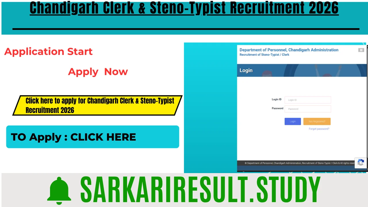 Chandigarh Clerk & Steno-Typist Recruitment 2026