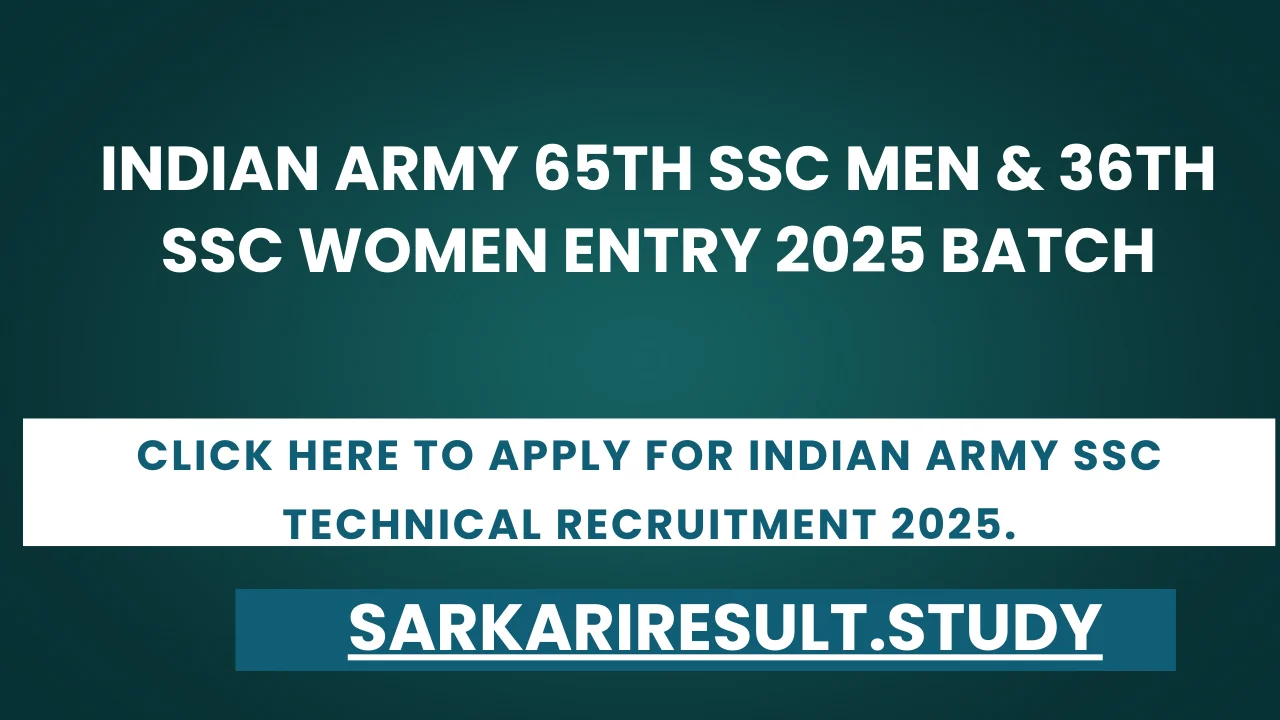 Indian Army SSC Technical Recruitment 2025.