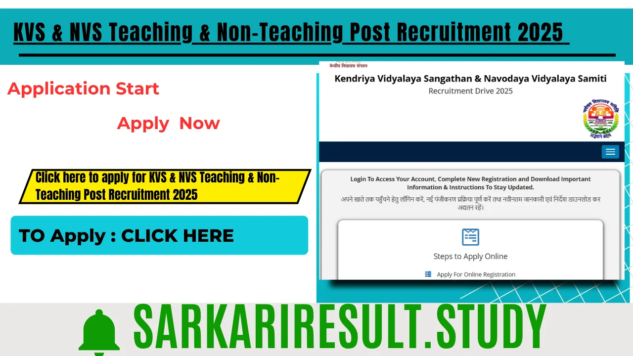 KVS & NVS Teaching & Non-Teaching Post Recruitment 2025 