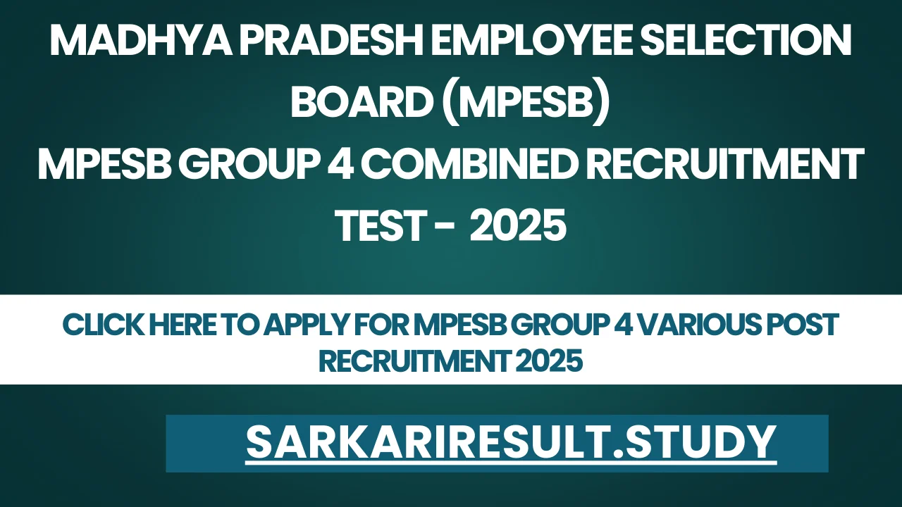 MPESB Group 4 Various Post Recruitment 2025