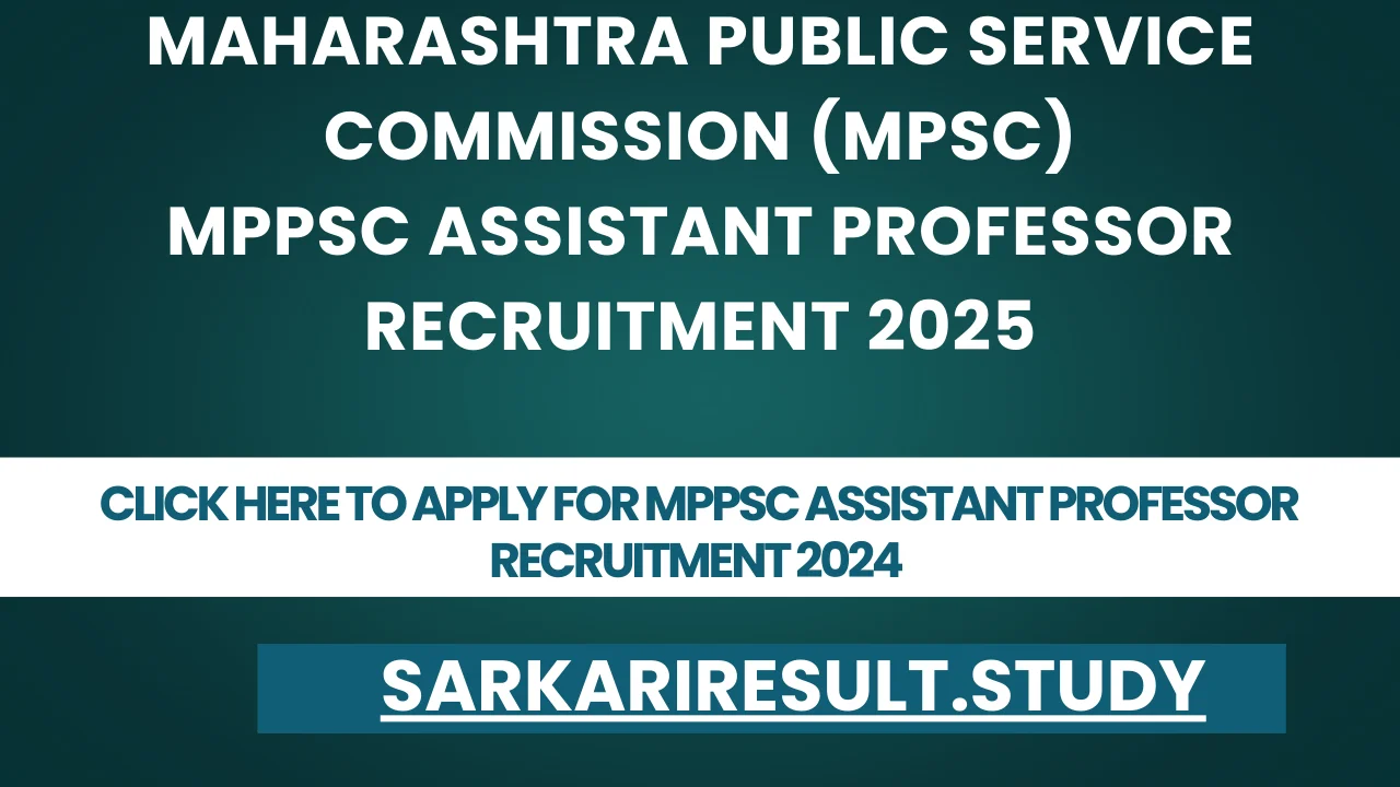 MPPSC Assistant Professor Recruitment 2025