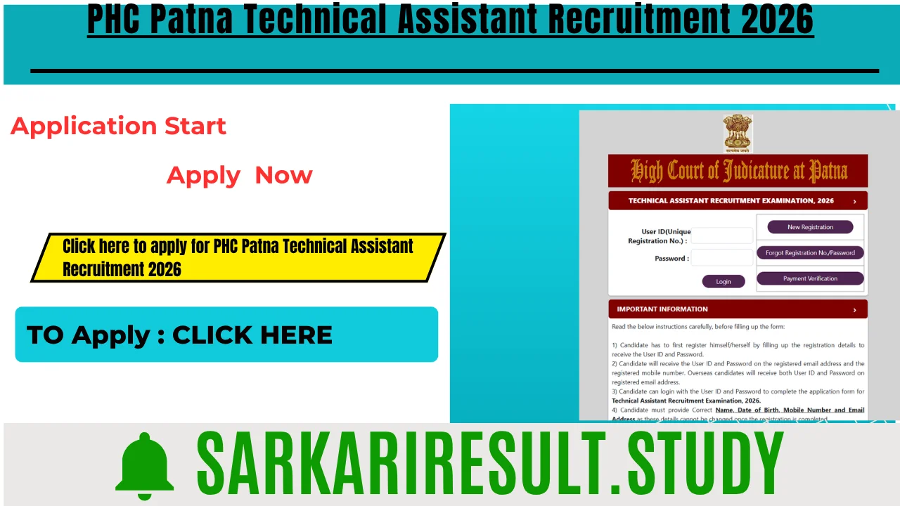 PHC Patna Technical Assistant Recruitment 2026