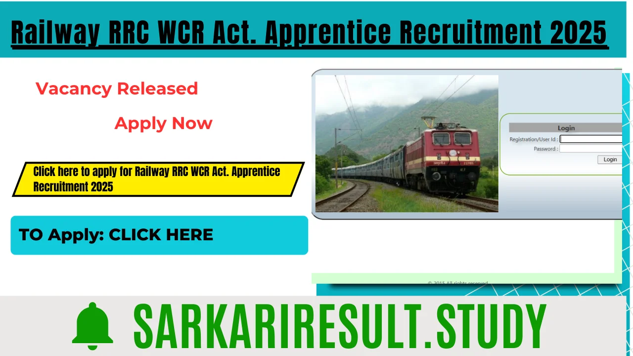 Railway RRC WCR Act. Apprentice Recruitment 2025