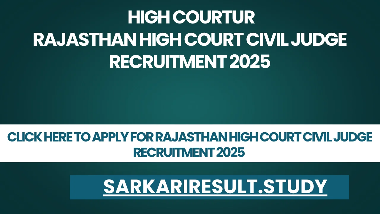 Rajasthan High Court Civil Judge Recruitment 2025 
