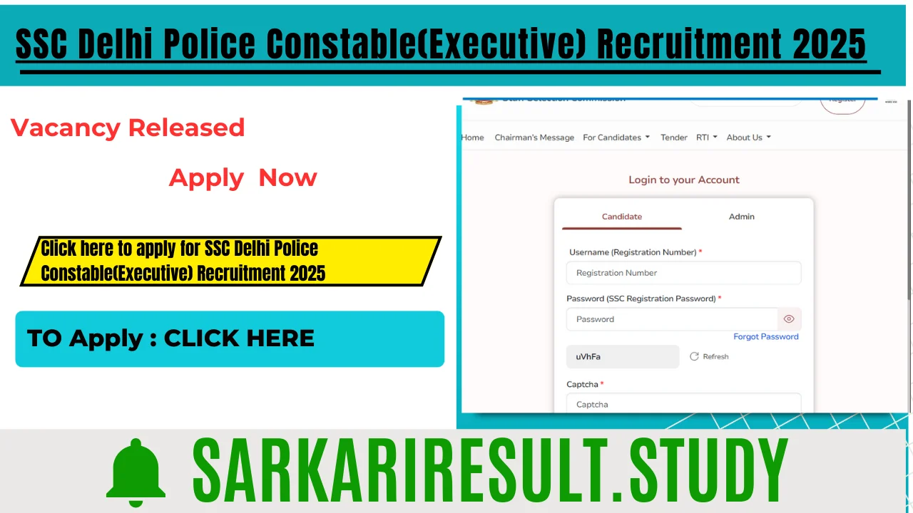 SSC Delhi Police Constable(Executive) Recruitment 2025