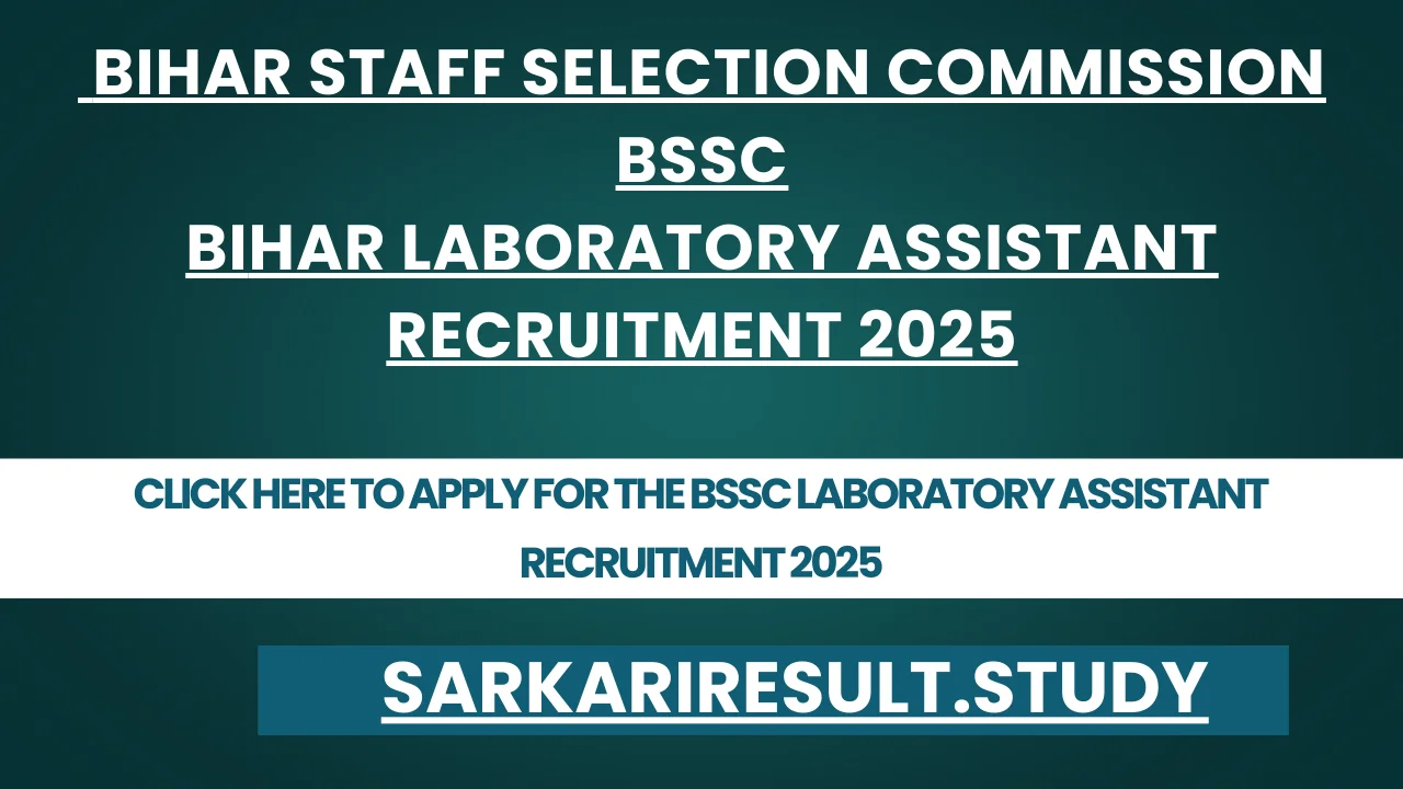 BSSC Laboratory Assistant Recruitment 2025