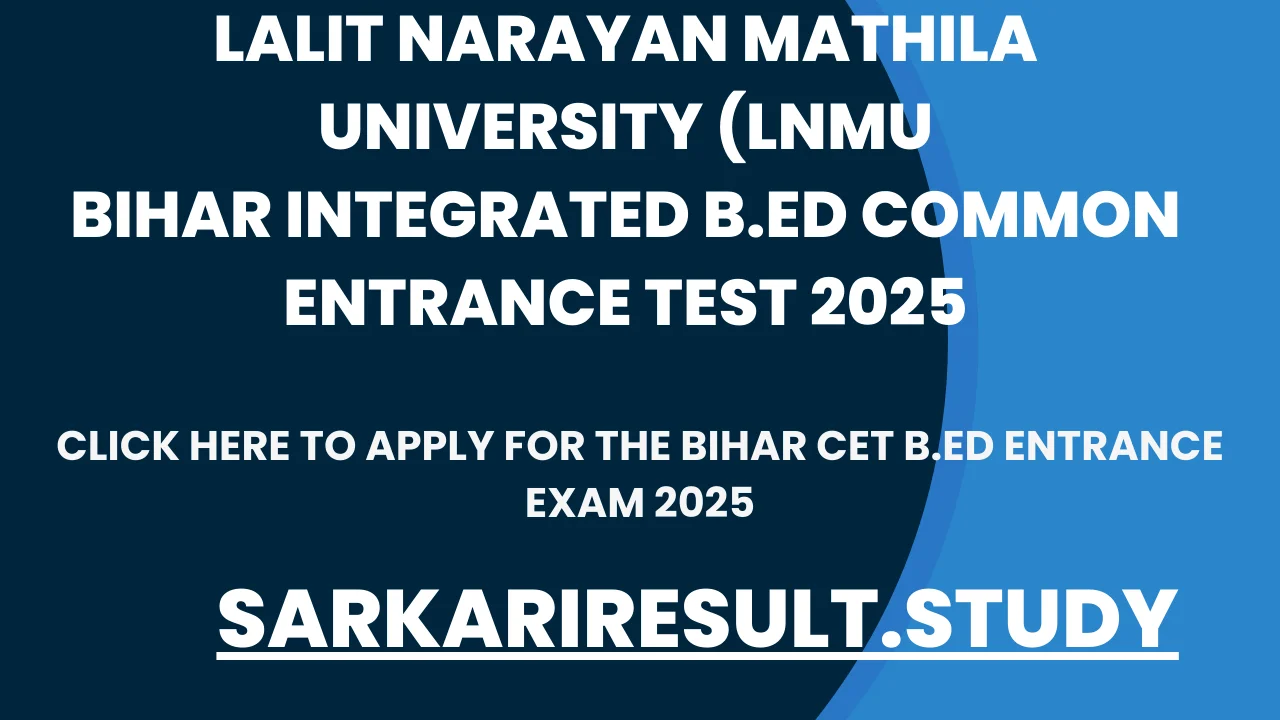 Bihar CET B.ED Entrance Exam 2025
