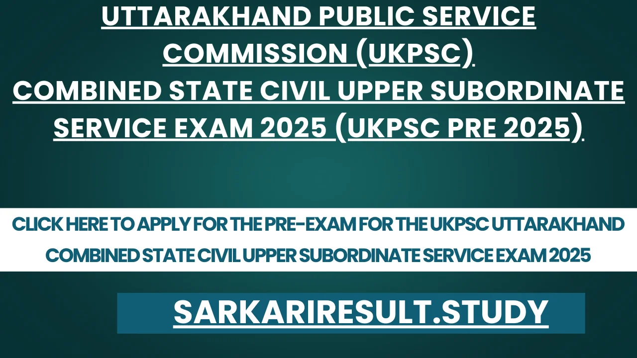 UKPSC Pre Online Form 2025