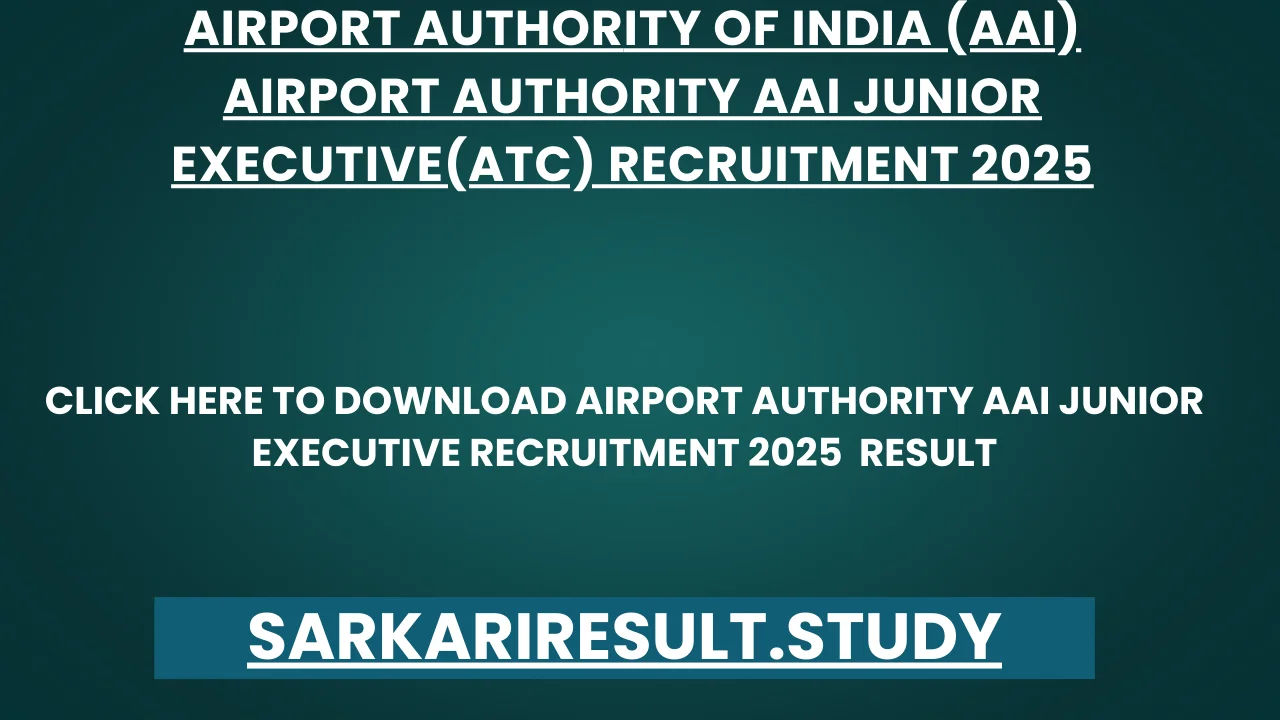 AAI Junior Executive Recruitment 2025  Result