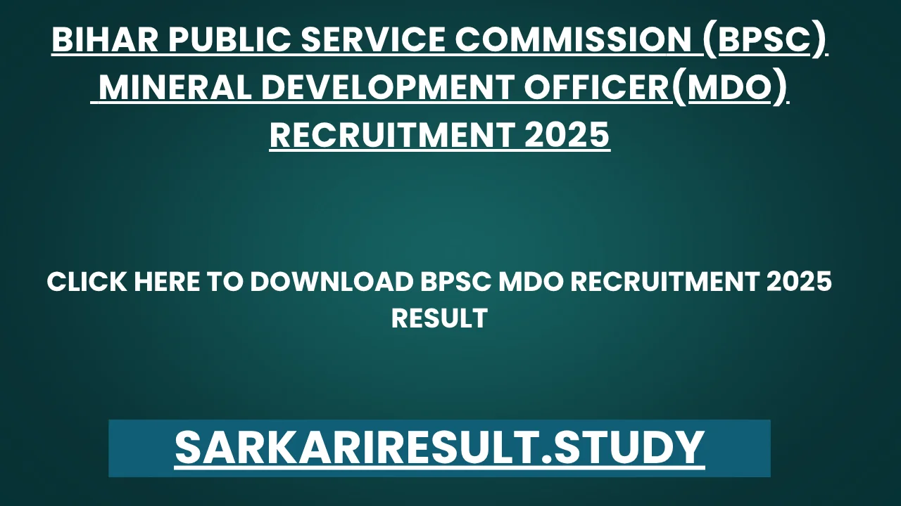 BPSC MDO Recruitment 2025 Result