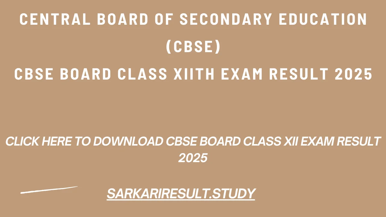 CBSE Board Class XIIth Exam Result 2025