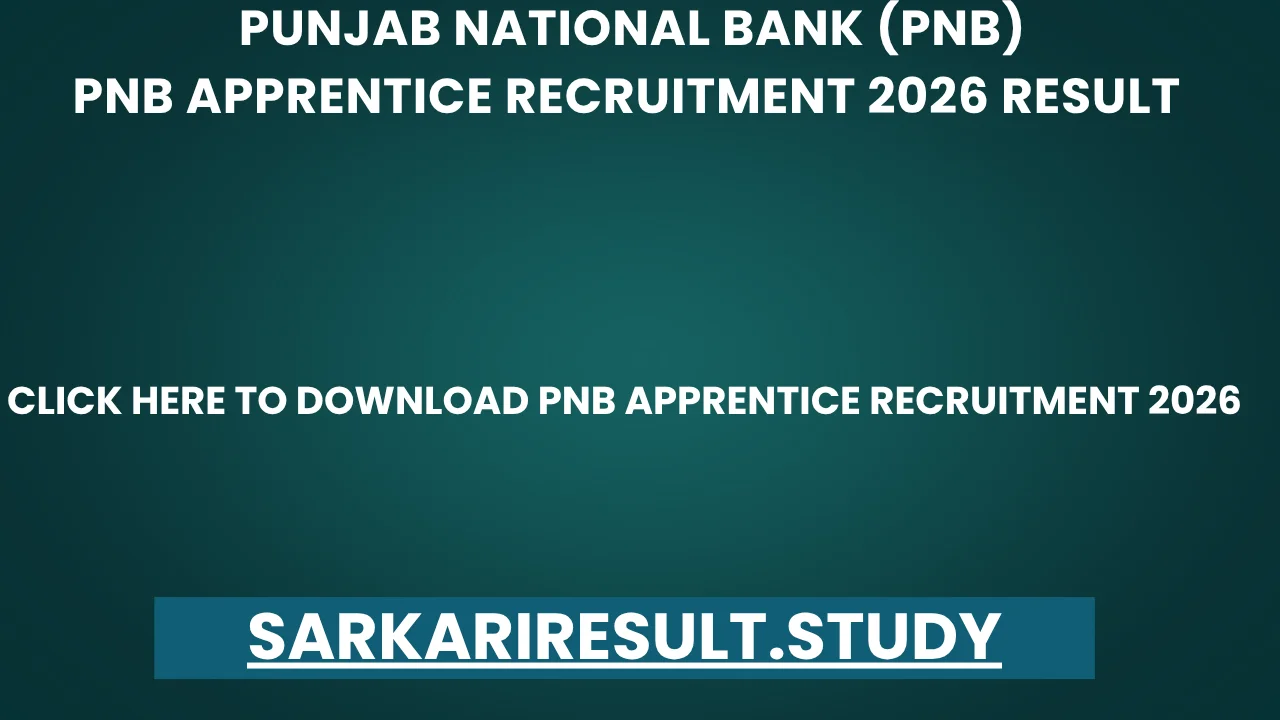 PNB Apprentice Recruitment 2026 Result