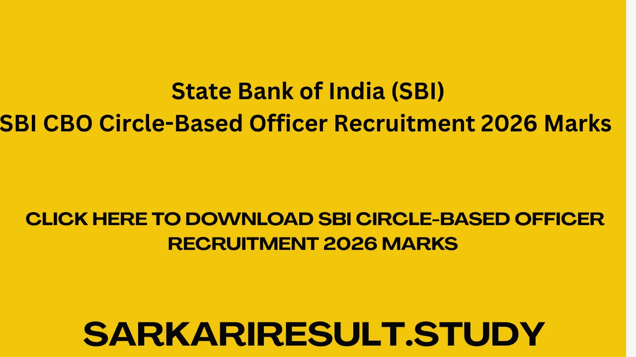  SBI CBO Circle-Based Officer Recruitment 2026 Marks 