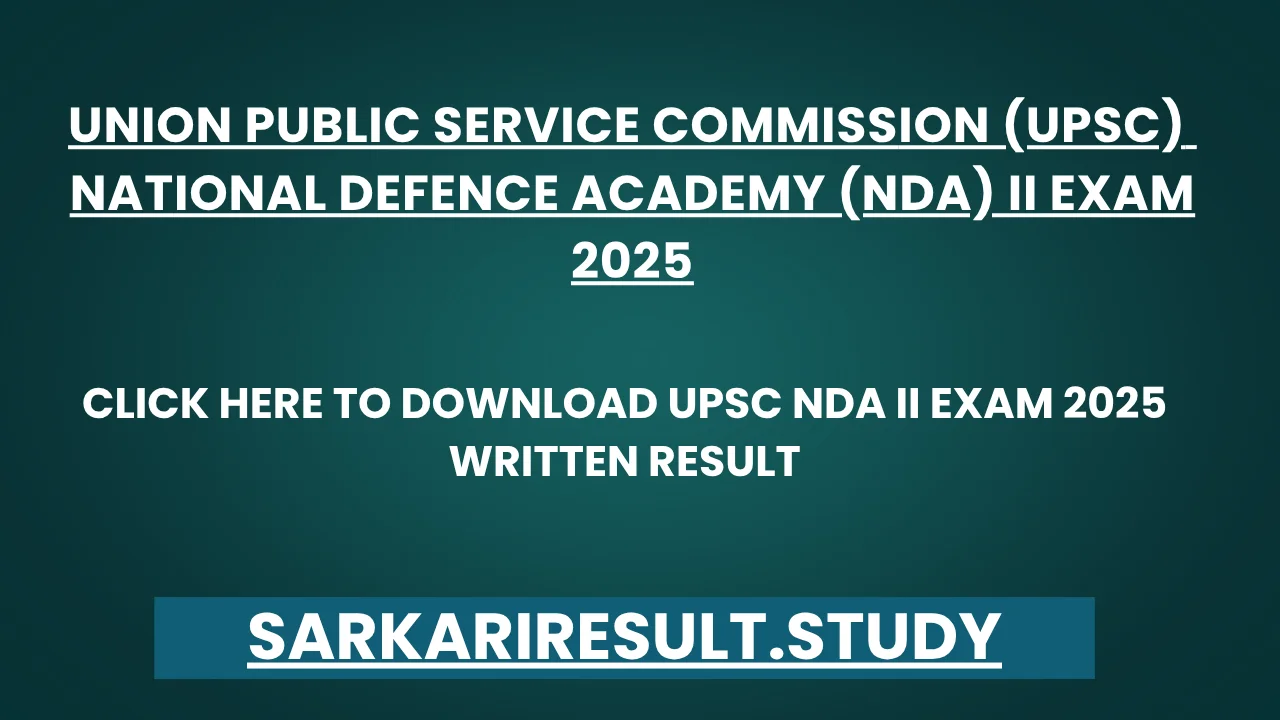 UPSC NDA II Exam 2025 Written Result