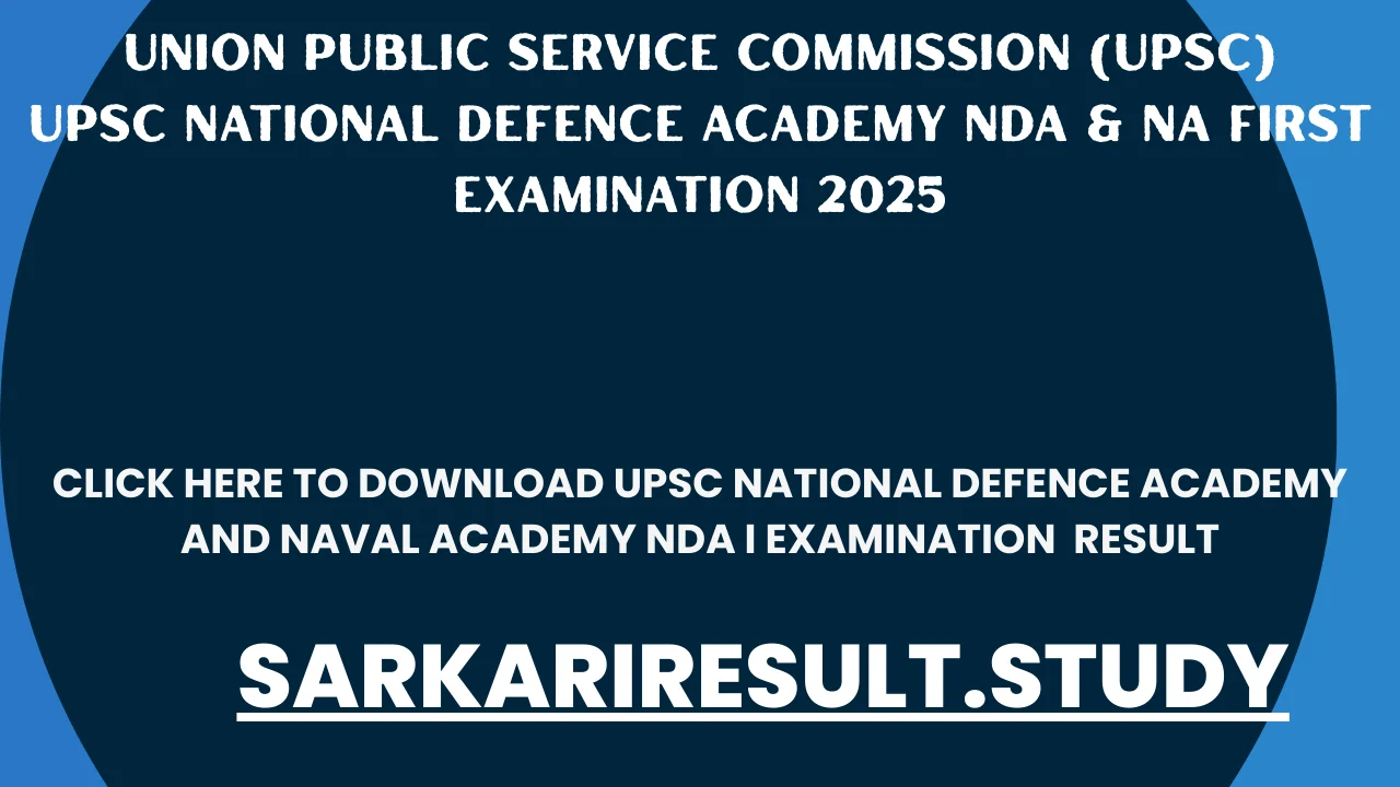 UPSC National Defence Academy and Naval Academy NDA I Examination  Result