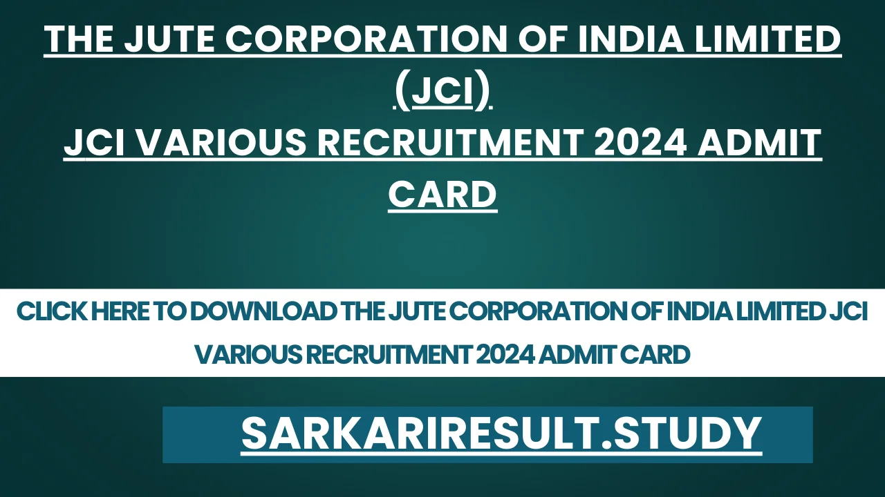  JCI Various Recruitment 2024 Admit card