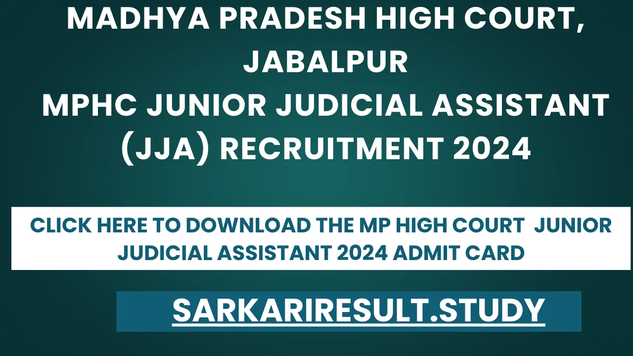 MP High Court  Junior Judicial Assistant 2024 Admit Card
