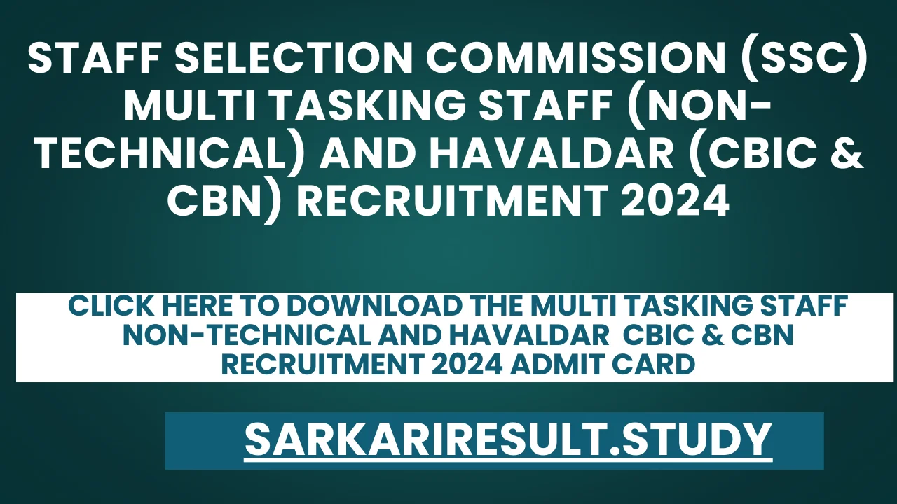 Multi Tasking Staff Recruitment 2024 Admit card