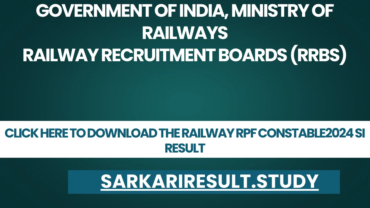 Railway RPF Constable2024 SI Result