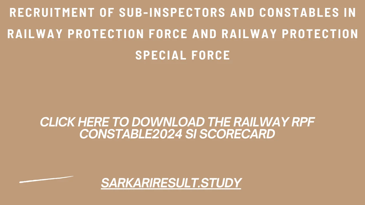 Railway RPF Constable2024 SI Score Card