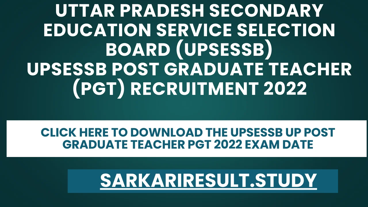 UP PGT 2022 Exam Date 2025