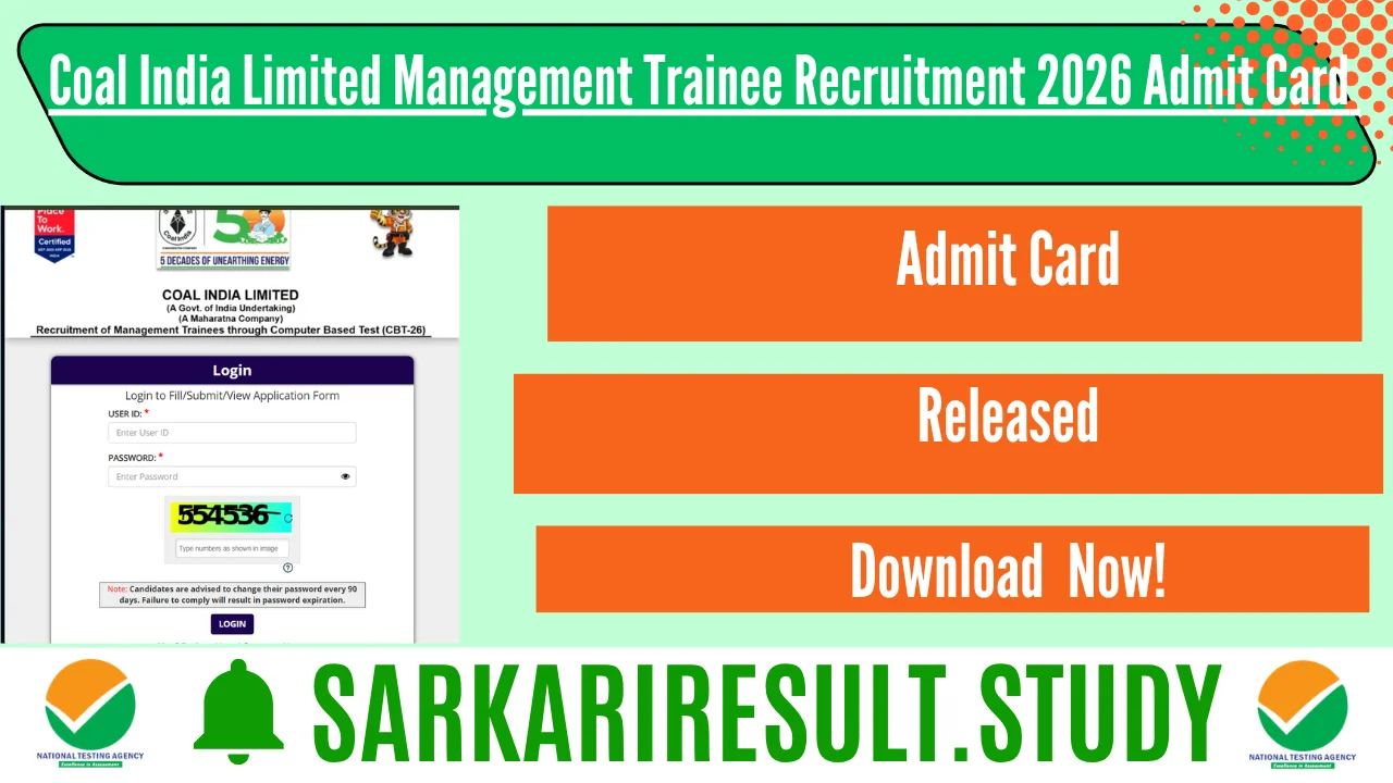 CIL Management Trainee Recruitment 2026 Admit Card 