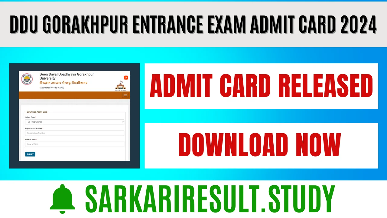 DDU Gorakhpur Entrance Exam Admit Card 2024